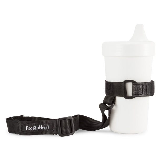 BooginHead SippiGrip in black keeps sippy cup from falling on the ground getting dirty or lost. Keeps baby items off the ground and clean. 