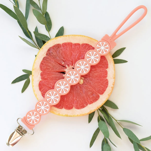 NEW! 2-Pack Silicone Citrus Pacifier Clips