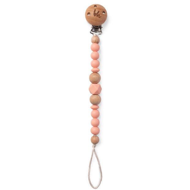 Booginhead PaciGrip Wood and Food-grade Silicone Beaded Pacifier Clip
