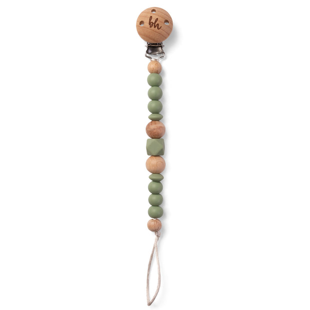 Wood Beaded Pacifier Clips